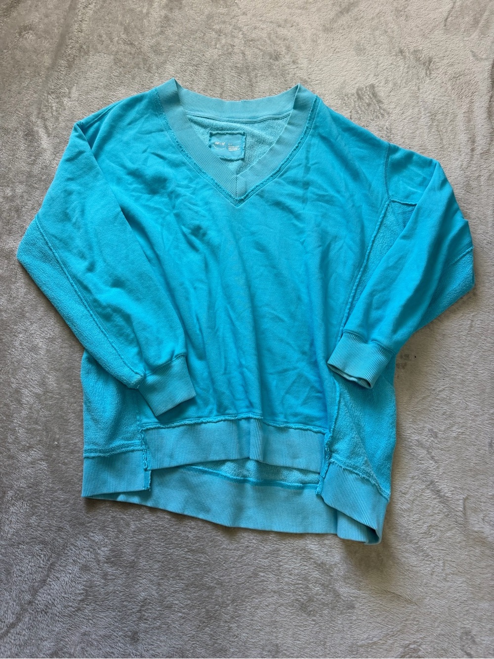 aerie Turquoise V-Neck Lightweight Sweatshirt